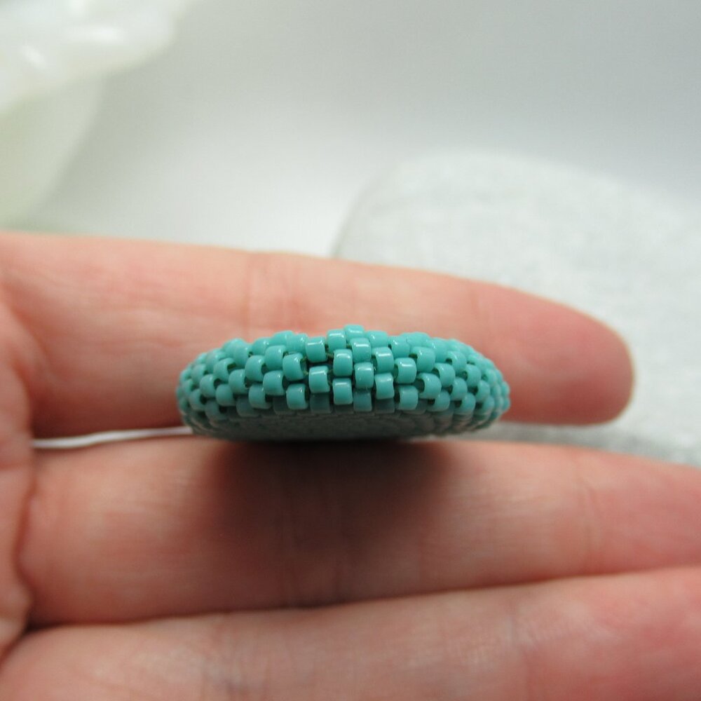 Handstitched Turquoise pendant - Picture 11 of 12